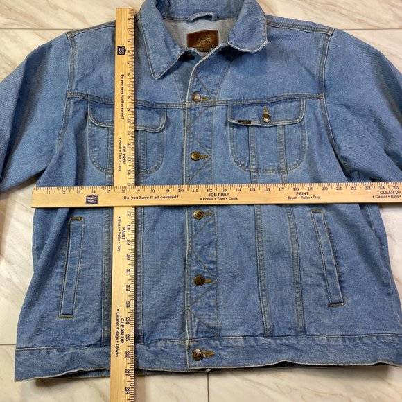 LEE Classic Trucker Style Jean Jacket Denim Medium Wash LM45128 XL - Picture 6 of 6